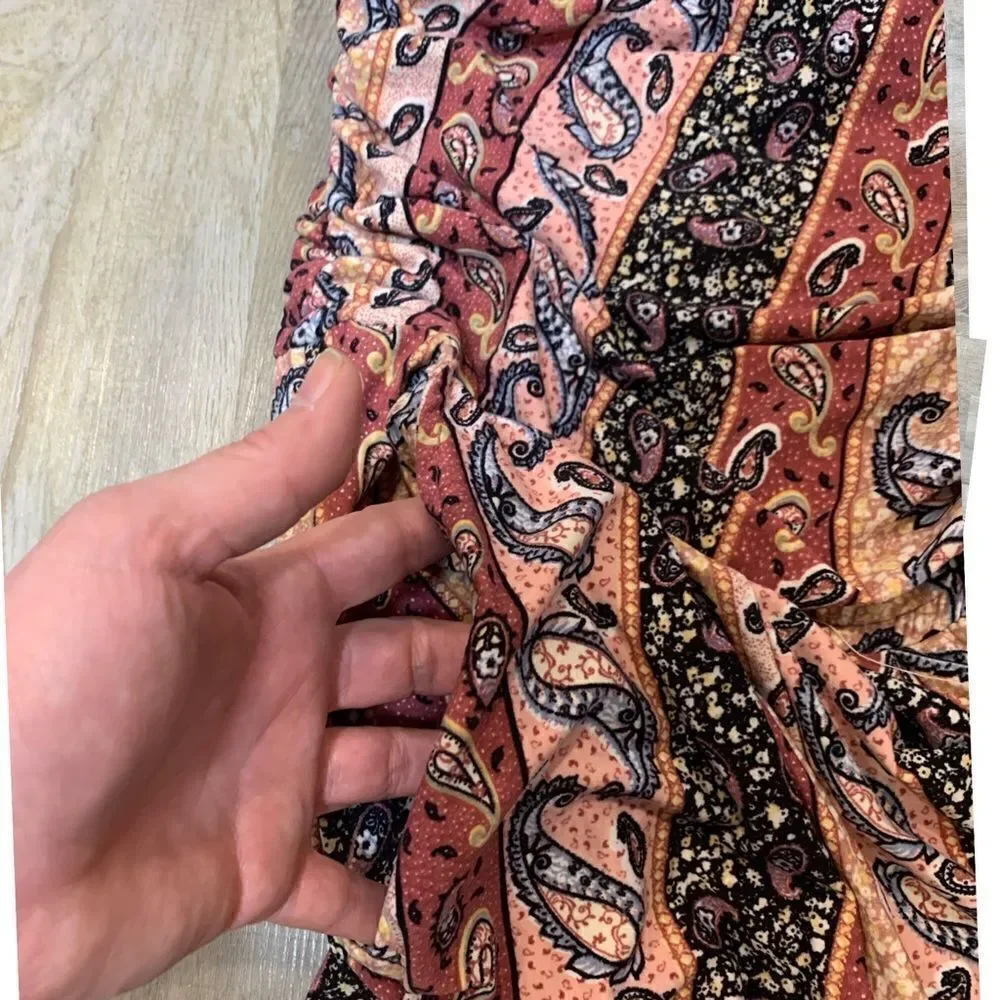 NWT paisley print Stretchy Strapless tube top Capri jumper with pockets - Picture 9 of 13